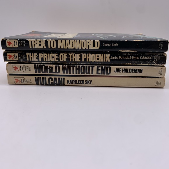 Bantam Star Trek Paperback Books Lot 4 1970s Vulcan Madworld Phoenix World End - Picture 9 of 9